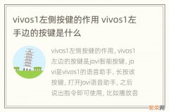 vivos1左侧按健的作用 vivos1左手边的按键是什么