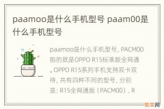 paamoo是什么手机型号 paam00是什么手机型号