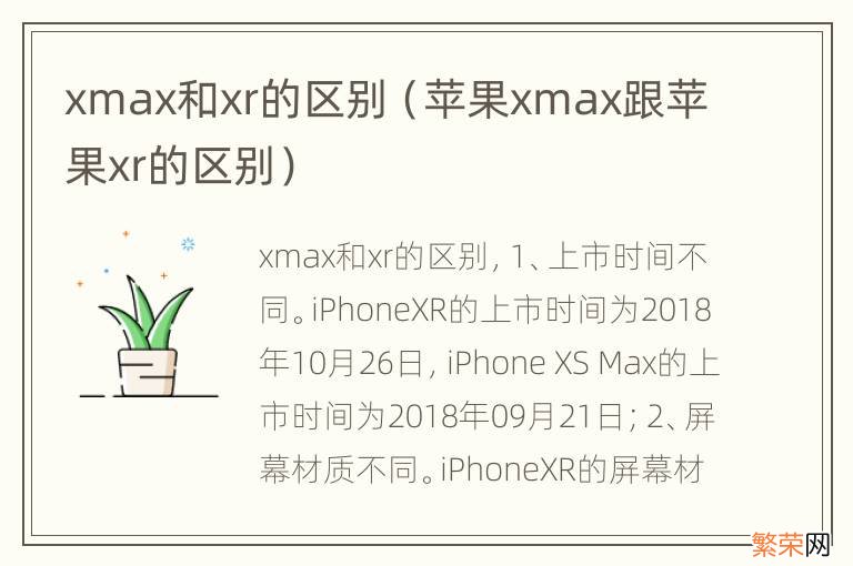 苹果xmax跟苹果xr的区别 xmax和xr的区别