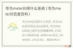 华为mete30百度百科 华为mete30用什么系统