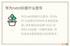 华为nxtcl00是什么型号