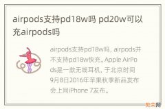 airpods支持pd18w吗 pd20w可以充airpods吗