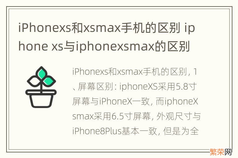 iPhonexs和xsmax手机的区别 iphone xs与iphonexsmax的区别