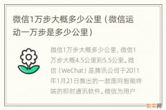 微信运动一万步是多少公里 微信1万步大概多少公里