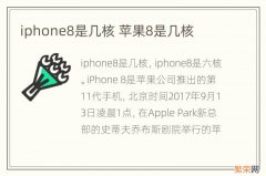 iphone8是几核 苹果8是几核