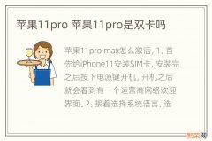 苹果11pro 苹果11pro是双卡吗