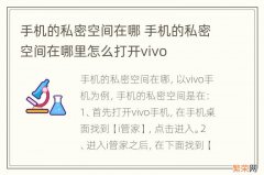 手机的私密空间在哪 手机的私密空间在哪里怎么打开vivo