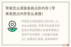 苹果系统占内存怎么清理 苹果怎么清除系统占的内存