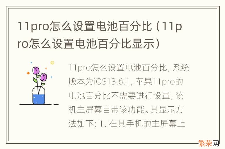 11pro怎么设置电池百分比显示 11pro怎么设置电池百分比