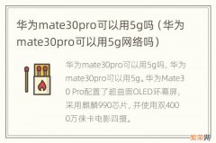 华为mate30pro可以用5g网络吗 华为mate30pro可以用5g吗