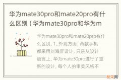 华为mate30pro和华为mate20pro 华为mate30pro和mate20pro有什么区别