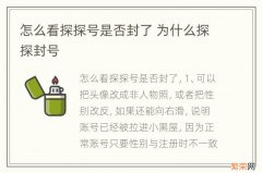 怎么看探探号是否封了 为什么探探封号