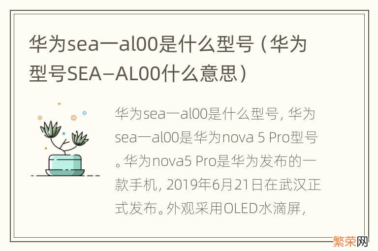 华为型号SEA—AL00什么意思 华为sea一al00是什么型号