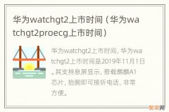 华为watchgt2proecg上市时间 华为watchgt2上市时间