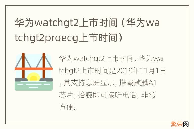 华为watchgt2proecg上市时间 华为watchgt2上市时间