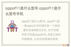 oppof11是什么型号 oppof11是什么型号手机