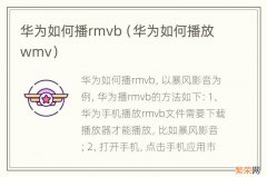 华为如何播放wmv 华为如何播rmvb