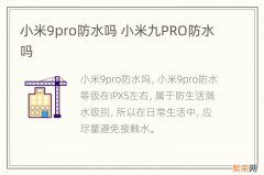 小米9pro防水吗 小米九PRO防水吗