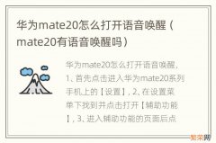 mate20有语音唤醒吗 华为mate20怎么打开语音唤醒