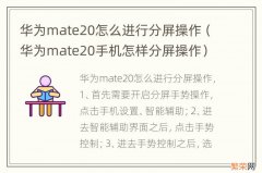 华为mate20手机怎样分屏操作 华为mate20怎么进行分屏操作