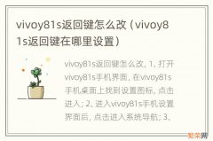 vivoy81s返回键在哪里设置 vivoy81s返回键怎么改