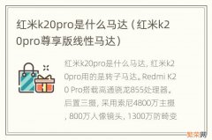 红米k20pro尊享版线性马达 红米k20pro是什么马达