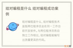 结对编程是什么 结对编程成功案例