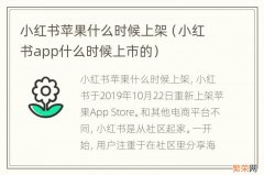 小红书app什么时候上市的 小红书苹果什么时候上架