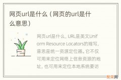 网页的url是什么意思 网页url是什么