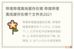 哔哩哔哩离线缓存在哪 哔哩哔哩离线缓存在哪个文件夹2021