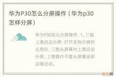 华为p30怎样分屏 华为P30怎么分屏操作