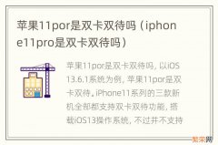 iphone11pro是双卡双待吗 苹果11por是双卡双待吗