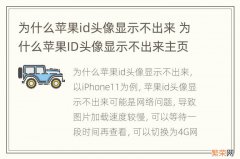 为什么苹果id头像显示不出来 为什么苹果ID头像显示不出来主页有没有出