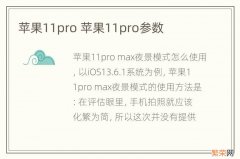 苹果11pro 苹果11pro参数