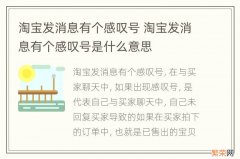 淘宝发消息有个感叹号 淘宝发消息有个感叹号是什么意思