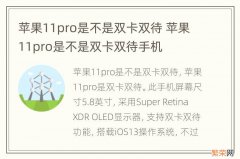 苹果11pro是不是双卡双待 苹果11pro是不是双卡双待手机