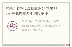 苹果11pro电池容量多少 苹果11pro电池容量多少可以更换