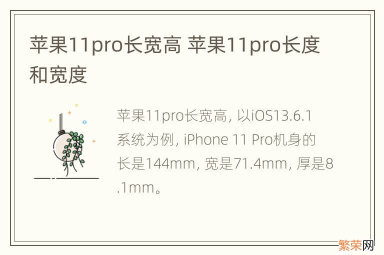 苹果11pro长宽高 苹果11pro长度和宽度