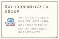 苹果11关不了机 苹果11关不了机是怎么回事