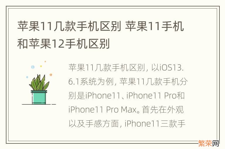 苹果11几款手机区别 苹果11手机和苹果12手机区别