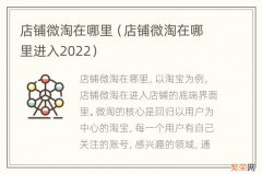 店铺微淘在哪里进入2022 店铺微淘在哪里