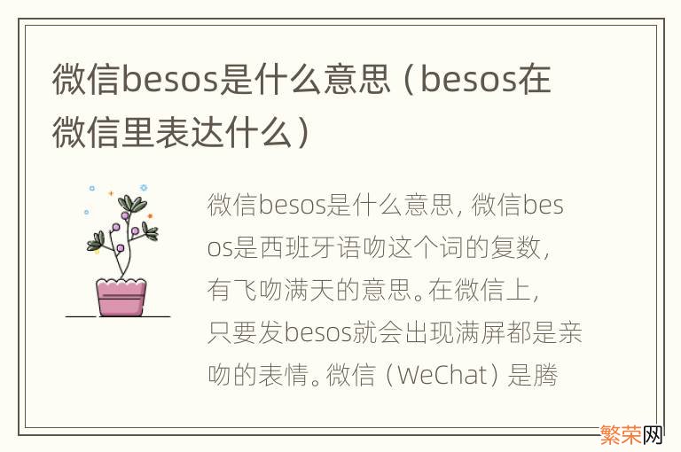 besos在微信里表达什么 微信besos是什么意思