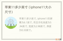 iphone11大小尺寸 苹果11多少英寸