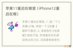 iPhone12重启在哪 苹果11重启在哪里