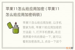 苹果11怎么给应用加密码锁 苹果11怎么给应用加密