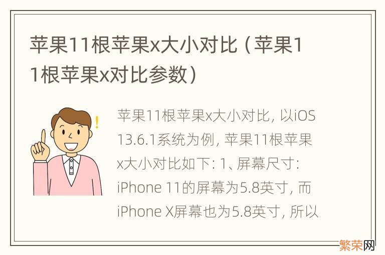 苹果11根苹果x对比参数 苹果11根苹果x大小对比