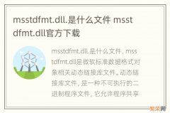 msstdfmt.dll.是什么文件 msstdfmt.dll官方下载