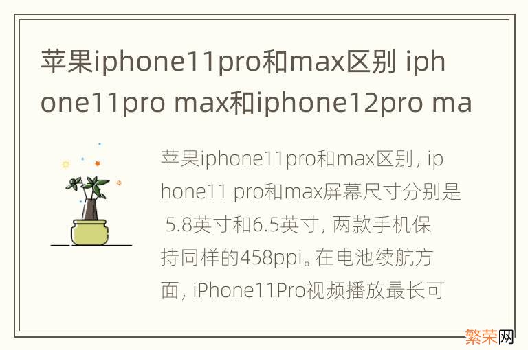 苹果iphone11pro和max区别 iphone11pro max和iphone12pro max区别