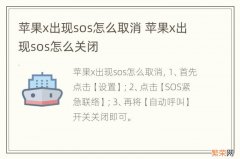 苹果x出现sos怎么取消 苹果x出现sos怎么关闭