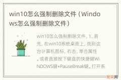 Windows怎么强制删除文件 win10怎么强制删除文件